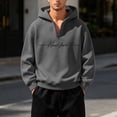 thumbnail image 2 of Men's Zip Up Hoodie Solid Color Long Sleeved Sweatshirt with Front Pockets Casual Basic Pullover, 2 of 3
