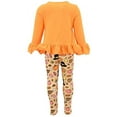 thumbnail image 4 of Girls 2 Piece Sweet As Pie Thanksgiving Clothes Set Outfit (6Y, Orange), 4 of 5