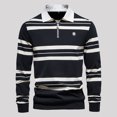 thumbnail image 2 of Vedolay Golf Polo Shirts for Men Long Sleeve Polo Shirts Casual Color Block Fashion Shirts Black,M, 2 of 4