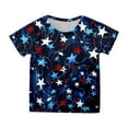 thumbnail image 4 of Gelikeya Kids Girls T Shirts Size 6-7 Independence Day Star Graphic Print Short Sleeve Shirt Casual Round Neck Tee Tops Oversized Pullover Children's Clothing Dark Blue 2-12Y, 4 of 4
