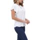 thumbnail image 4 of Blusa de manga corta con volantes para mujer INSPIRE CHIC, con ojales y cuello con cordón, tops casuales L blanca, 4 of 6