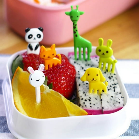 Misterolina 10Pcs Mini Kids Animal Food Fruit Picks Forks Lunch Accessory Tool DIY Box UK