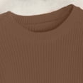 thumbnail image 5 of XPMWRP Women's Hollow Out Floral Embroidery Long Sleeve Sweaters Crew Neck Ribbed Knit Loose Pullovers Casual Fall Tops Brown M, 5 of 7