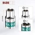 thumbnail image 2 of Uxcell 4pcs 1/2" Drive 6 Points Socket 11mm CR-V Metric Shallow Socket, Silver Green, 2 of 7