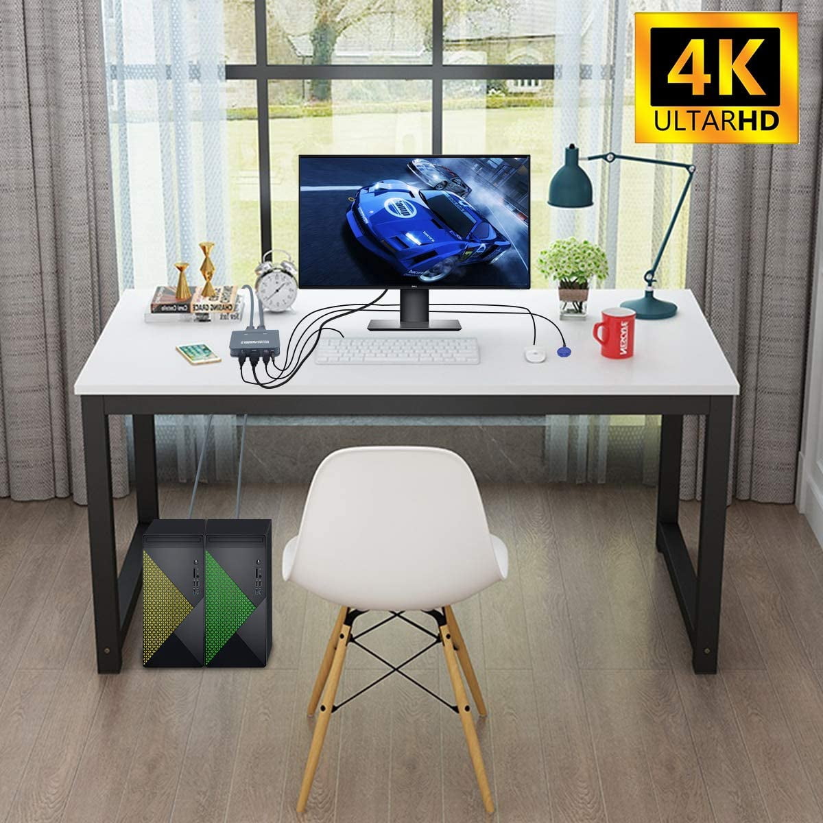 CERRXIAN 2 Port USB HDMI Cable KVM 