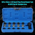 thumbnail image 2 of Kit de herramientas de reparación de roscas de bujías de 16 piezas de 14 mm x 1,25, macho M16 con estuche portátil, 2 of 12