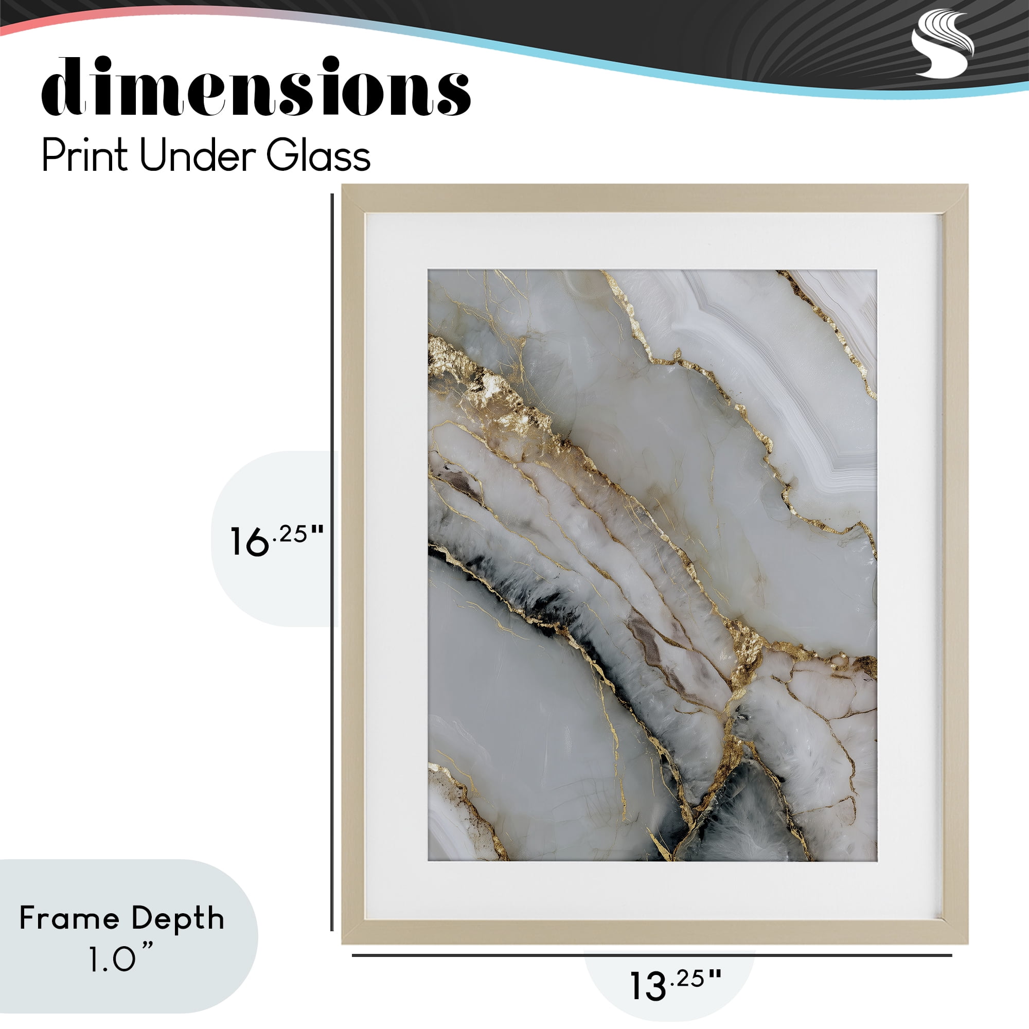 Stupell Industries Glinting Abyss Geode Birch Framed Print Under Glass, design by Svetlana Aleynikova