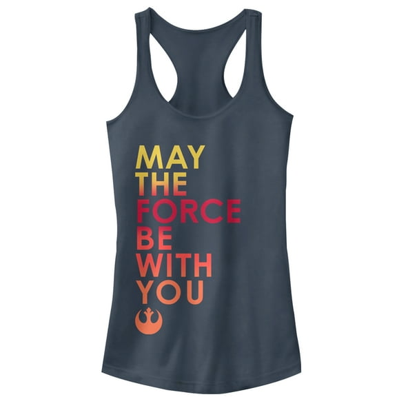 Junior's Star Wars The Last Jedi May the Force Racerback Tank Top Indigo X Large