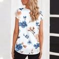 thumbnail image 4 of Oplxuo Womens Summer Tops Rolled Short Sleeve V Neck Shirts Casual Dressy Business Work Blouses Outfits, 4 of 6