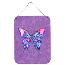 Carolines Treasures 8860DS1216 Butterfly on Purple Wall or Door Hanging Prints 12x16 multicolor