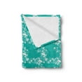 thumbnail image 2 of Fish Soft Flannel Fleece Blanket, Dolphins Starfishes and Seashells Floral and Animal Pattern Swirls Stalks Flowers, Cozy Plush for Indoor and Outdoor Use, 60" x 80", Turquoise White, by Ambesonne, 2 of 5