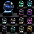 thumbnail image 2 of 3D Solar System Crystal Ball with LED Colorful Lighting Touch Base, Solar System Model Decor Science Astronomy Gifts God Bless The World Easter Religious Space Gifts Decor, 2 of 14