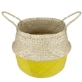 thumbnail image 3 of Northlight Large Belly Basket with Handles - 15.5" - Beige and Yellow, 3 of 4