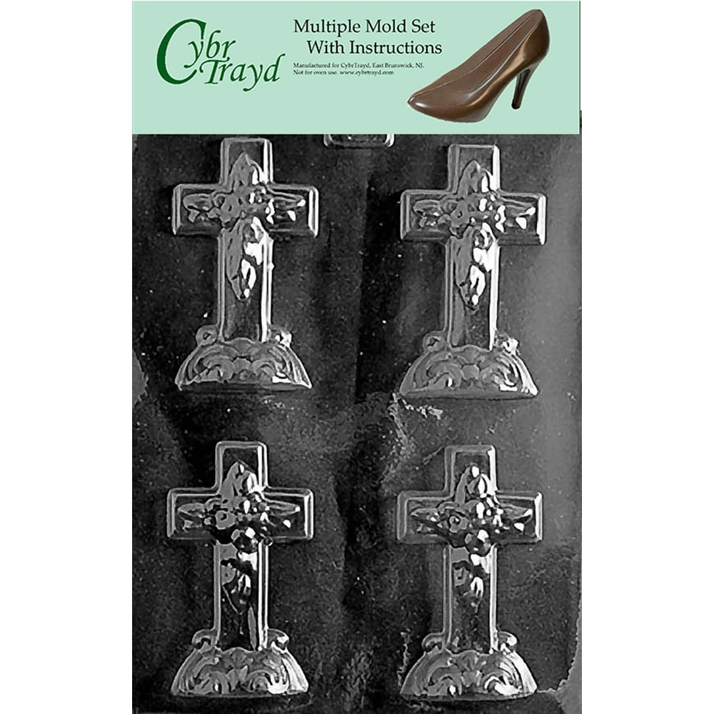 Small Cross with Base Chocolate Candy Mold with Exclusive Cybrtrayd
