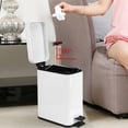 thumbnail image 2 of Garbage Can, Rubbish Bin, White Mute Bathroom Kitchen Office For Home, 2 of 8