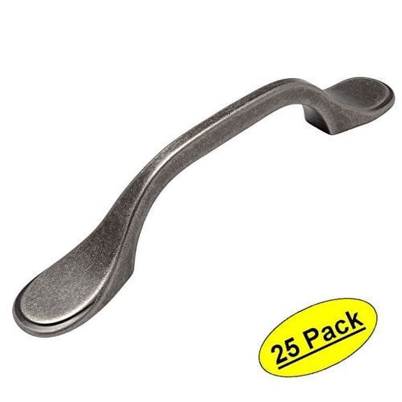 Cosmas 9533WN Weathered Nickel Cabinet Hardware Footed Handle Pull - 3" Inch (76mm) Hole Centers - 25 Pack