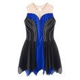 thumbnail image 5 of Vestidos de baile lírico de Ballet con diamantes de imitación brillantes para niñas, vestido de baile lírico con abertura en la espalda, dobladillo Irregular, gimnasia, patinaje artístico, 5 of 5
