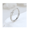 thumbnail image 2 of 2 Anillos Promesa para Parejas Compromiso Color Ajustable Corazón Medio Belug Plateado, 2 of 5