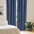 thumbnail image 2 of Ambesonne Nordic Window Curtains, Vintage Snowflake Motifs, Each 28" W x 63" L, Blue Beige Scarlet, 2 of 4