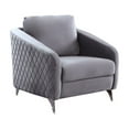 thumbnail image 2 of JERFIT Modern Velvet Accent Chair with Diamond Tufting, Gray Upholstered Armchair for Living Room, 2 of 5
