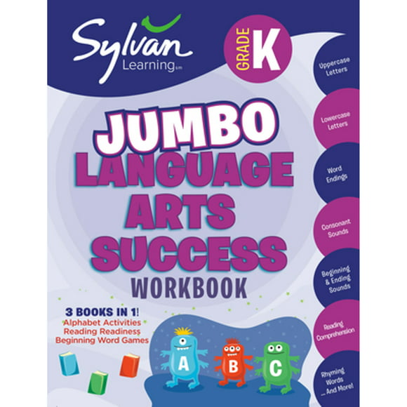 Pre-Owned Kindergarten Jumbo Language Arts Success Workbook: 3 Books in 1 --Alphabet Activities; (Paperback 9780375430299) by Sylvan Learning