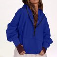 thumbnail image 2 of tarylea Athletic Tops for Women Half Zipper Hoodies Pullover with Pocket Long Sleeve Oversized Tops Loose Casual Wear, 2 of 9