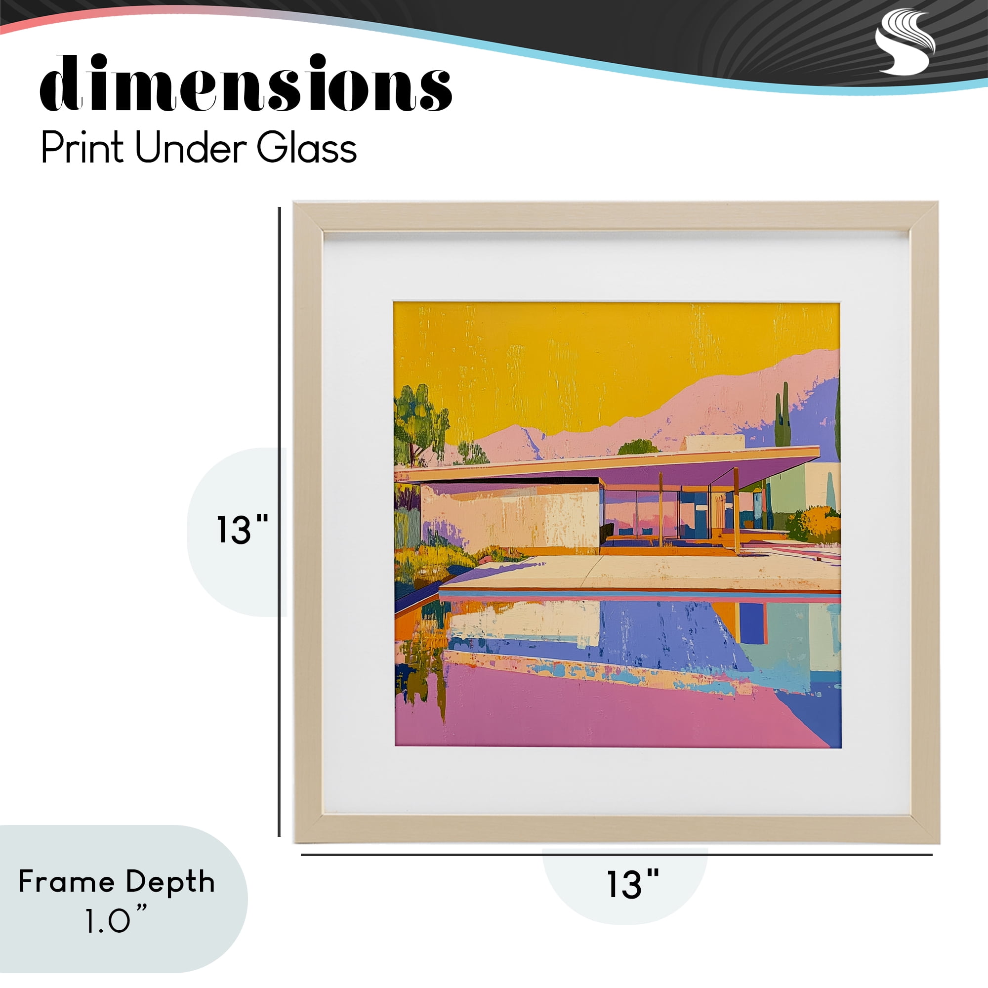 Stupell Industries Vivid Case Study House Birch Framed Print Under Glass, design by Walker Noble