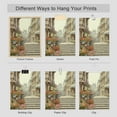 thumbnail image 5 of PixonSign Adhesive Wall Art City Street With Flowers Landscape Posters, Set of 4 Vintage Buildings Rustic Retro Art, Multicolor Scenic Minimalism Canvas Prints for Home Decor - 8"x10", 5 of 5
