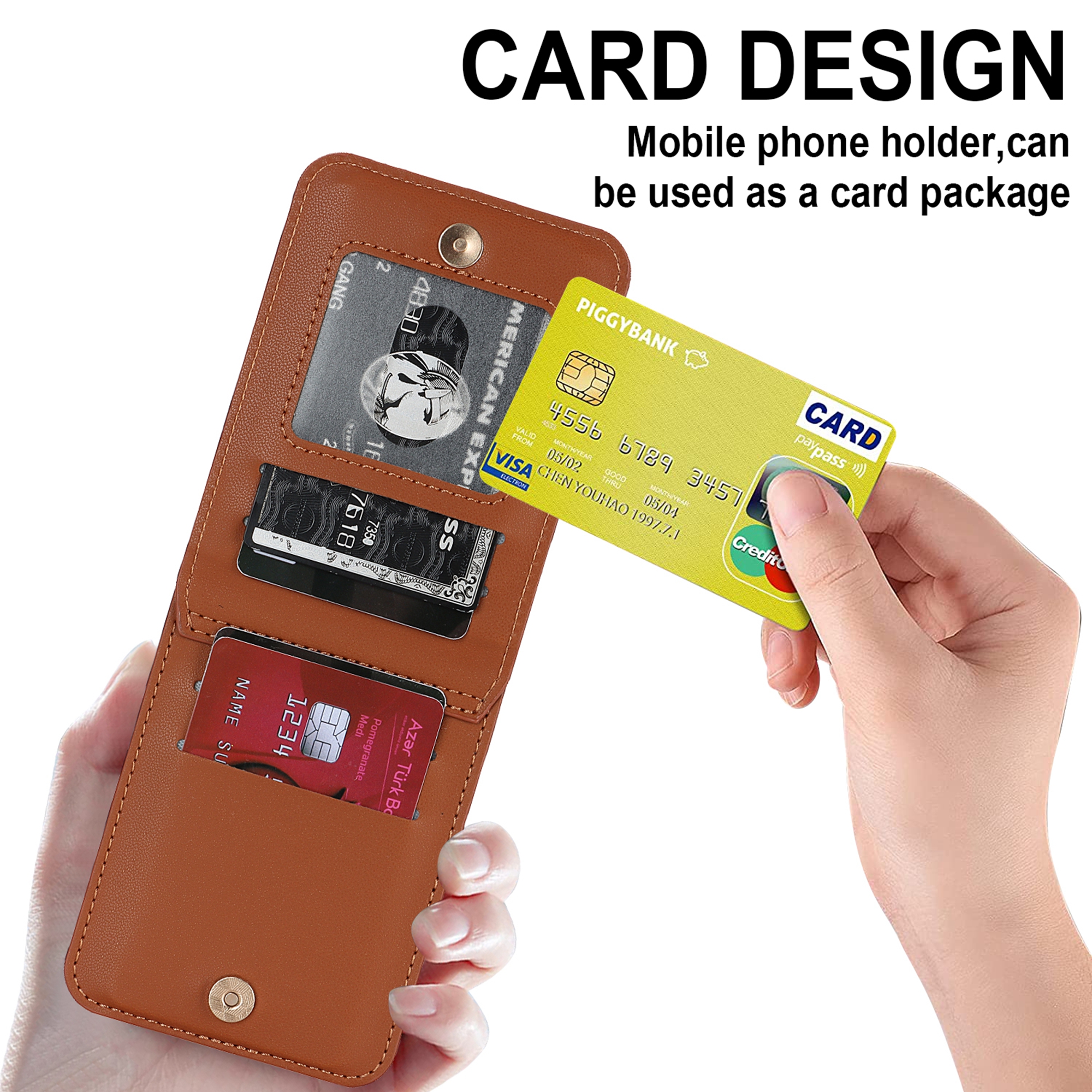 Decase for Samsung Galaxy Z Flip 5 Luxury Zipper Wallet Phone Case, Multi-Function Kickstand Card Holder Adjustable Fashion Flip Cover Case with Crossbody Strap for Samsung Z Flip 5 5G,Brown