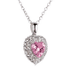 thumbnail image 2 of Set de Joyería para Mujer Plata .925 con Zirconia Cúbica,  LuckyLy Juego de Collar y Aretes de Corazón Brillante – Regalos para Mujer San Valentín y Regalos para Mamá Navidad, Modelo Zaria rosa, 2 of 6