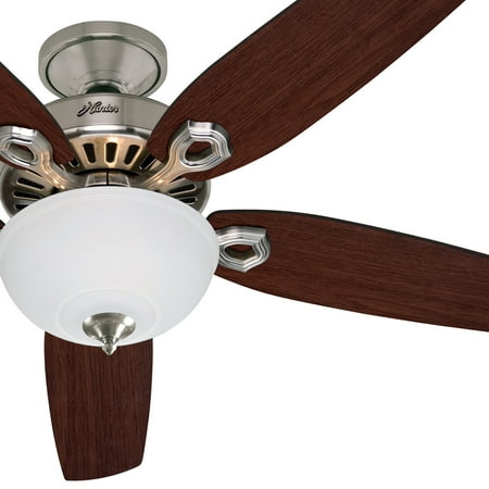 Hunter Fan 52 Traditional Brushed Nickel Ceiling Fan With Cased