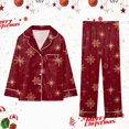 thumbnail image 2 of NOLDARES Family Christmas Pajamas Matching Sets Button Down Xmas Pjs Sets Holiday Sleepwear Long Sleeve Nightwear,A512-Wine, 2 of 6