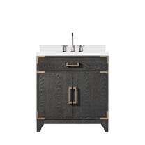 Laurel 30 in W x 22 in D Black Oak Single Bath Vanity, Cultured Marble Top, and Faucet Set