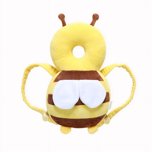 Almohadilla protectora de seguridad para la cabeza para andador de bebé, cojín de mochila de protección para la cabeza parlante (abeja amarilla)