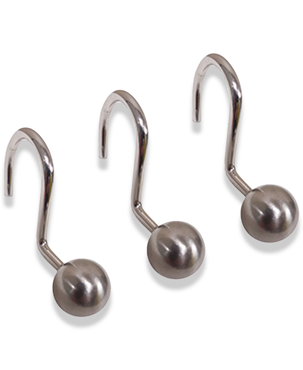 Excell BrushedNickel Ball Shower Curtain Hook Set,12 PC