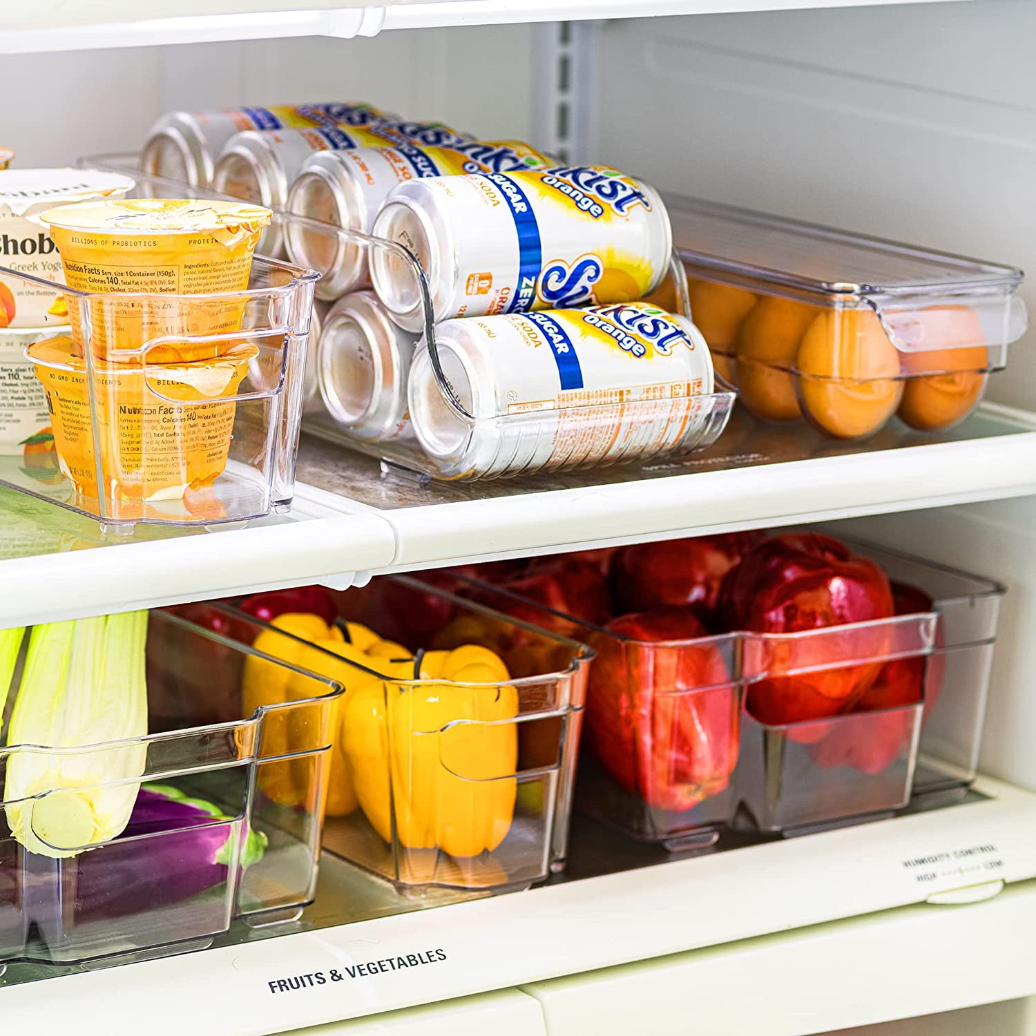 14 PC Refrigerator Organizer Set Clear Storage Bins for Fridge Freezer &  Pantry