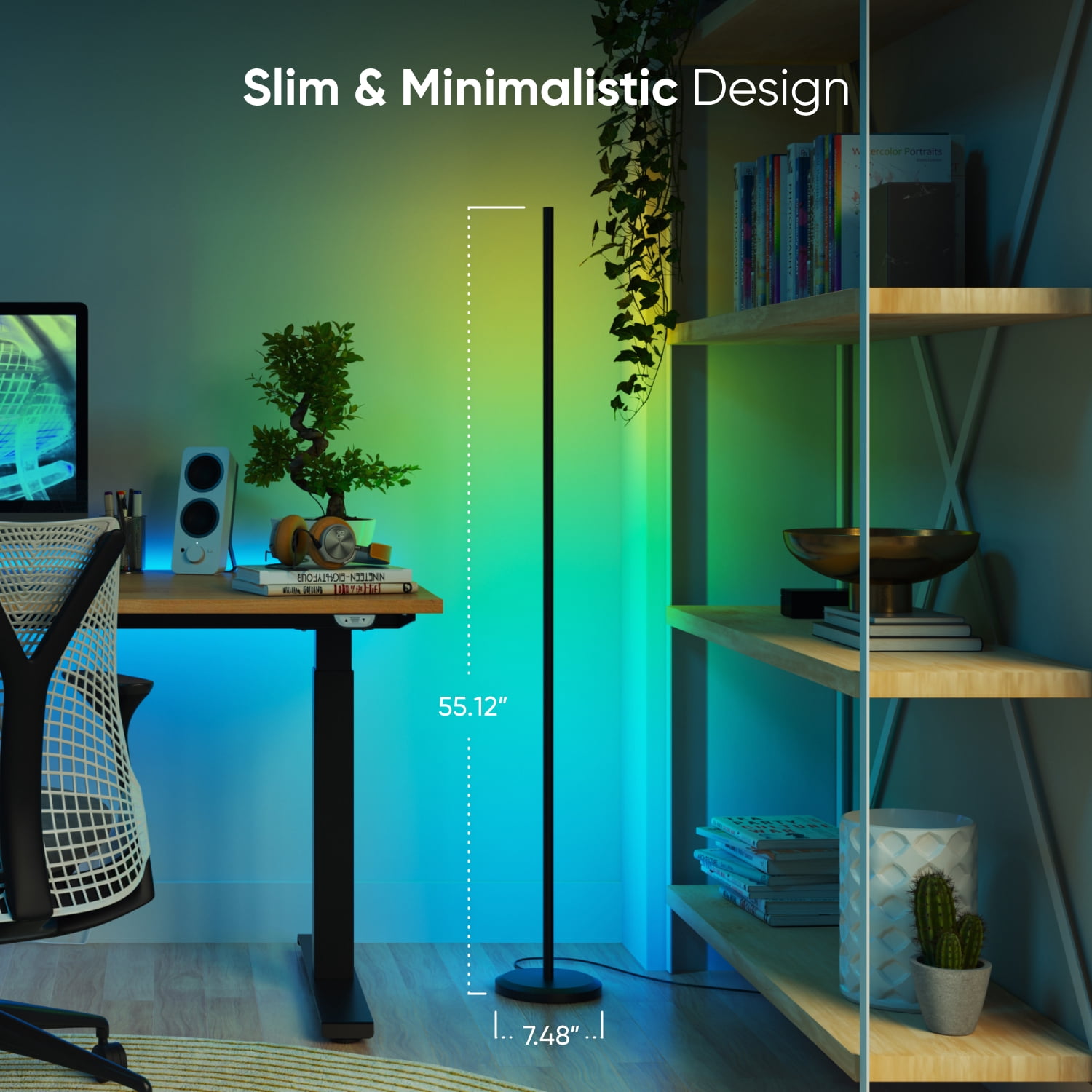 Nanoleaf Matter Smart Multicolor Floor Lamp LED Light for Indoor Use, Modern Style