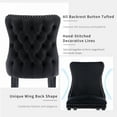 ODUSEDAILY 6Piece Set Black Velvet Dining Chairs, Tufted, Nailheads
