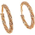 thumbnail image 2 of Pendientes de aro grandes para mujeres y niñas, aros envueltos en diamantes de imitación bohemios, pendientes colgantes, ligeros, cómodos, brillantes, para bodas, Navidad, cumpleaños, joyería, regalos, 2 of 4