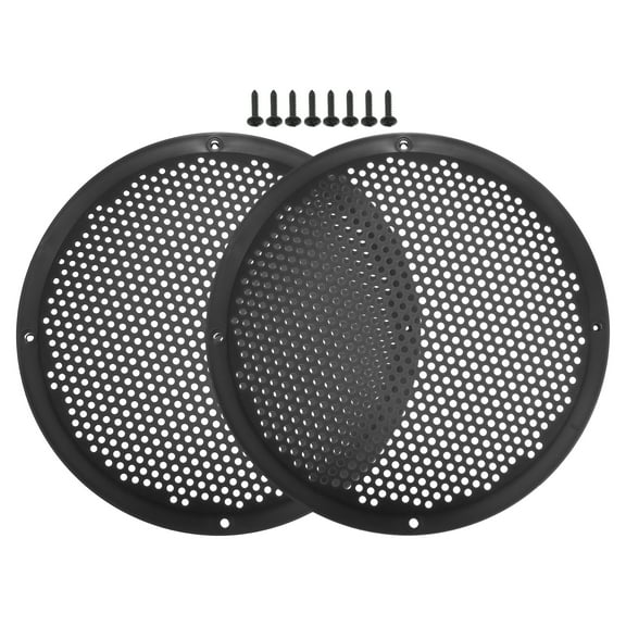 Unique Bargains 2 Pcs 8" Car Speaker Grills Cover Mesh 8 Inch Audio Subwoofer Protector with Mounting Screws ABS Black