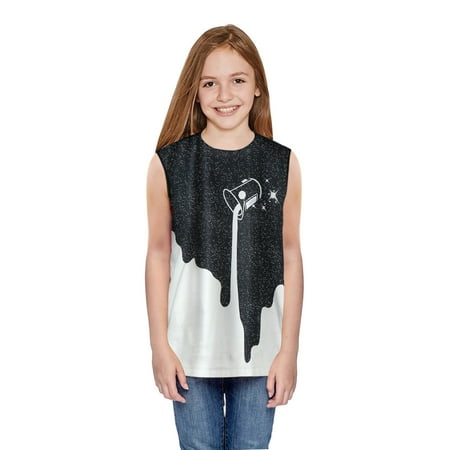 

dmqupv Place Boys Teen Big Kids Girls Boys Summer 3D Print T Shirt Blouse Sleeveless Vest Tops Casual Thermal Shirt Boys White 11 Years