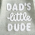thumbnail image 6 of CAICJ98 Baby Boy Fall Winter Clothes Newborn Dad's Little Dude/Mama's Little Man Matching Outfits Long Sleeve Ribbed Knit Striped Romper Bodysuit with Hat,Size 0-3 Months, 6 of 8