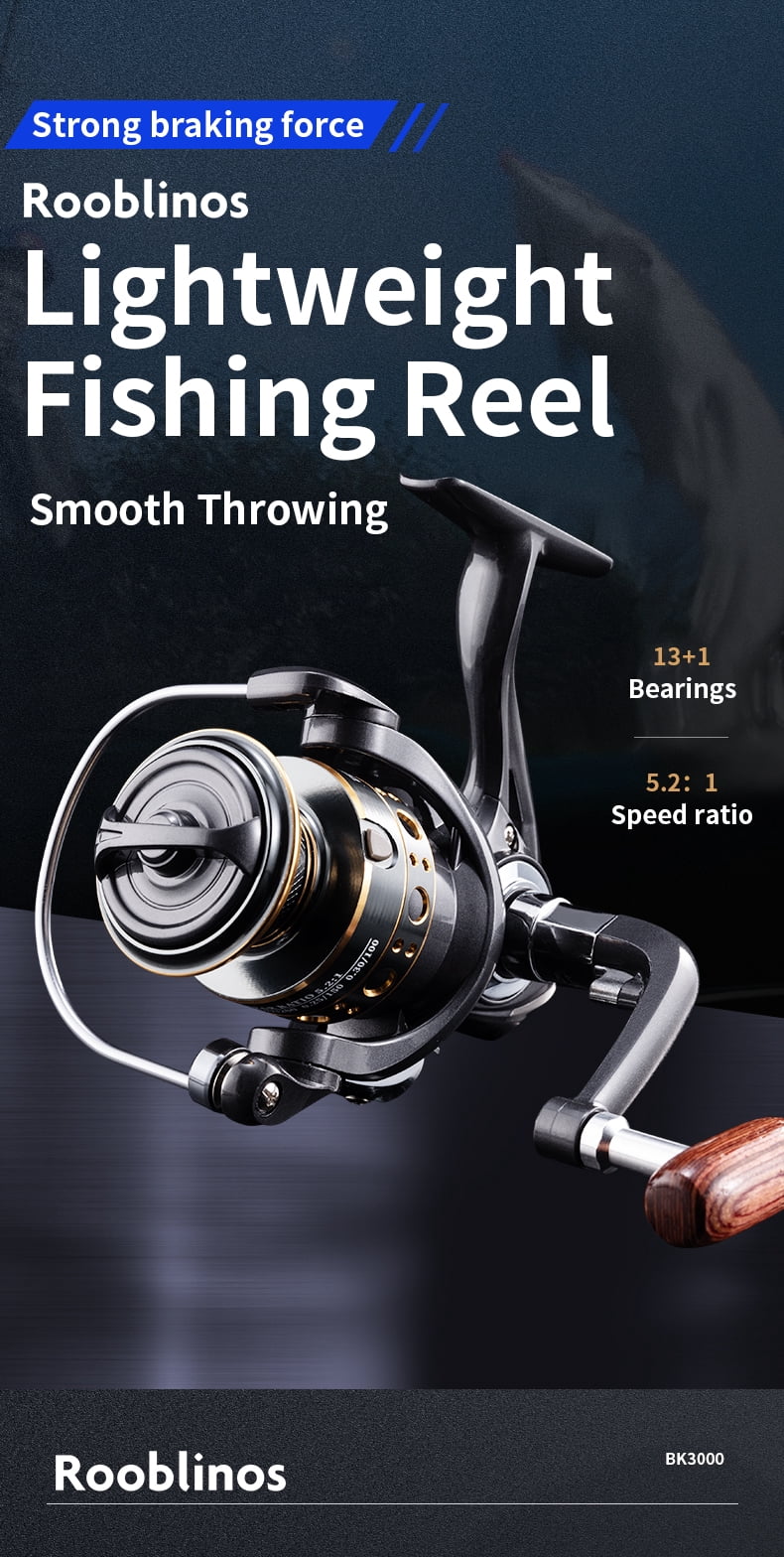 Rooblinos BK Spinning Fishing Reels For Saltwater Freshwater Metal Spool Left/Right Interchangeable Trout Carp Fishing Tackle