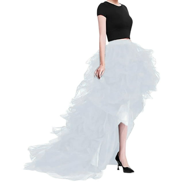 UJNDER Jupe Mini Confortable en Maille Décontractée à Taille Haute Élastique pour Femme Blanc P