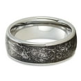 thumbnail image 2 of Meteorite Wedding Ring,Tungsten Wedding Anniversary Ring,Engagement Ring,Silver Tungsten Ring,Comfort Fit Ring, 2 of 4
