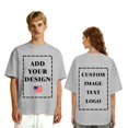 thumbnail image 5 of GZWYHT Custom Photo T-Shirts for Men Design Your Own Personalized Shirt on Front&Back Cotton Tess Customizable Text And Image Gray XL, 5 of 6