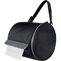 Hanging Toilet Paper Holder Waterproof Tissue Holder Cat Proof Roll Paper Case Cover Portable and Foldable Roll Storage Bag with Adjustable Strap for Wall Car Camping Tent Home Office Black Honeycomb