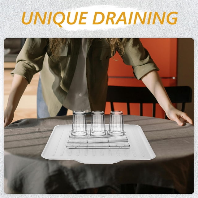 NUOLUX Organizador De Cocina Con Escurridor De Platos Y Drenante Acero Inoxidable