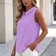 thumbnail image 4 of Womens Tank Tops Waffleknit Collared Sleeveless Camisole Top for Women Hollow Out Back Dressy Casual Tanks, 4 of 7