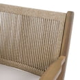 thumbnail image 6 of Clara Classic Solid Wood Outdoor Patio Dining Chairs with Rope Backrest, Removeable Cushions, Light Brown+Beige, Set of 2, 6 of 9